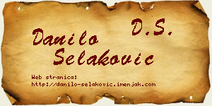 Danilo Selaković vizit kartica
